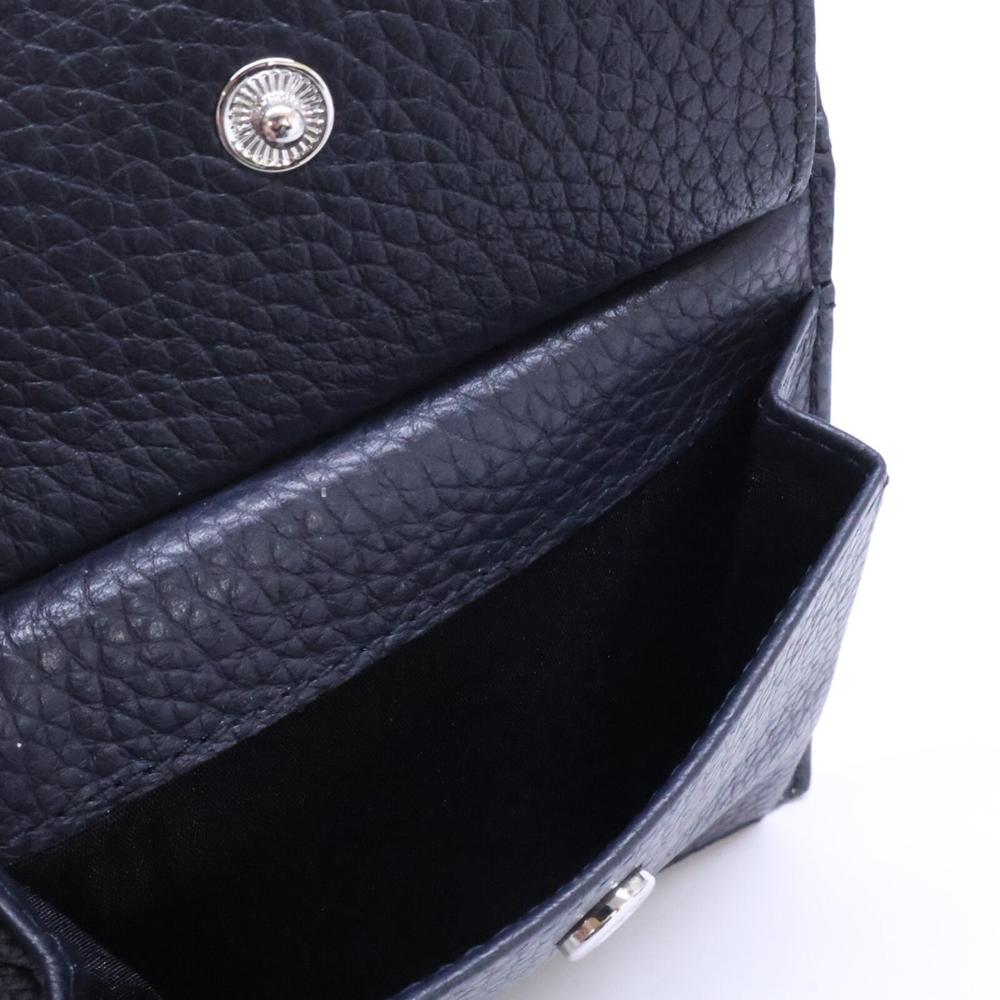 BALLY MYIE Embossed Grain Calf Dark Navy Wallet Size ONE SIZE