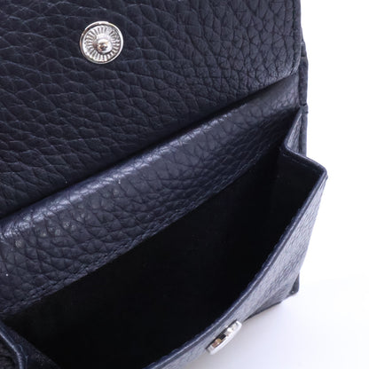 BALLY MYIE Embossed Grain Calf Dark Navy Wallet Size ONE SIZE
