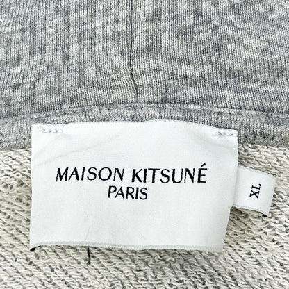 MAISON KITSUNE Chillax Fox Cotton Zip-Up Hoodie Gray Size XL