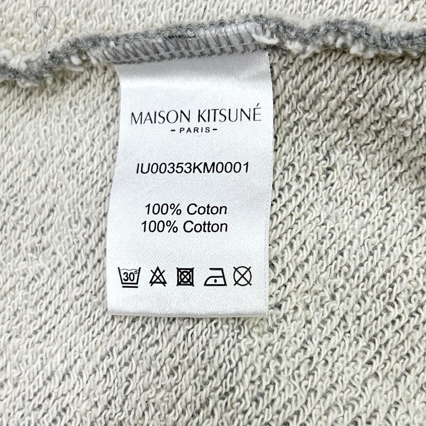 MAISON KITSUNE Chillax Fox Cotton Zip-Up Hoodie Gray Size XL
