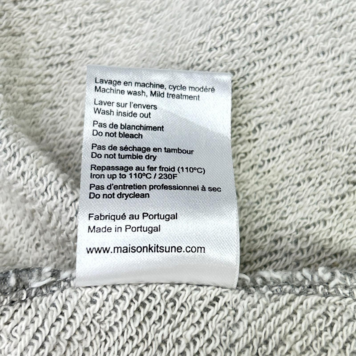MAISON KITSUNE Chillax Fox Cotton Zip-Up Hoodie Gray Size XL