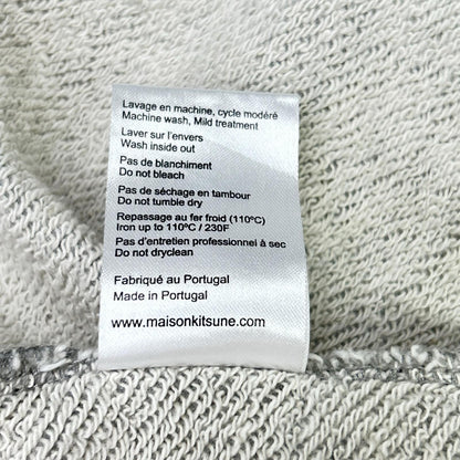 MAISON KITSUNE Chillax Fox Cotton Zip-Up Hoodie Gray Size XL