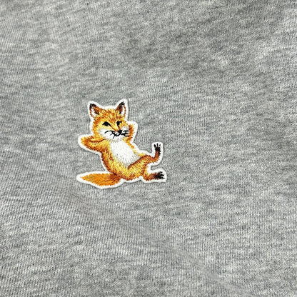 MAISON KITSUNE Chillax Fox Cotton Zip-Up Hoodie Gray Size XL