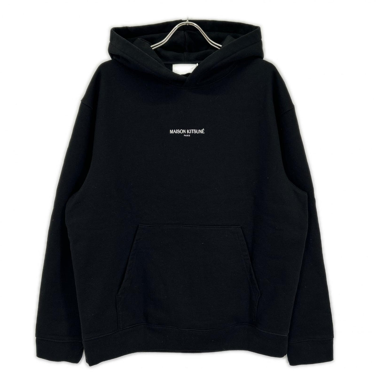 MAISON KITSUNE Embroidered Cotton Hoodie Black Size XL