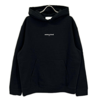 MAISON KITSUNE Embroidered Cotton Hoodie Black Size XL