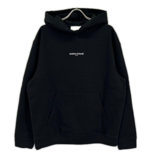 MAISON KITSUNE Embroidered Cotton Hoodie Black Size XL