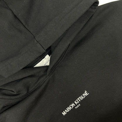 MAISON KITSUNE Embroidered Cotton Hoodie Black Size XL