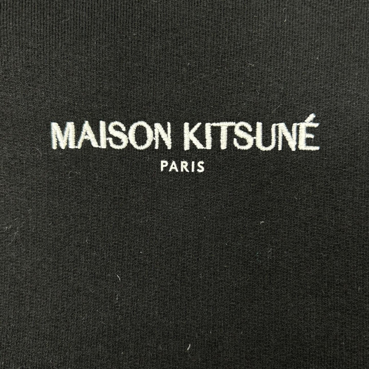 MAISON KITSUNE Embroidered Cotton Hoodie Black Size XL