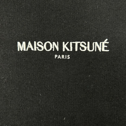 MAISON KITSUNE Embroidered Cotton Hoodie Black Size XL