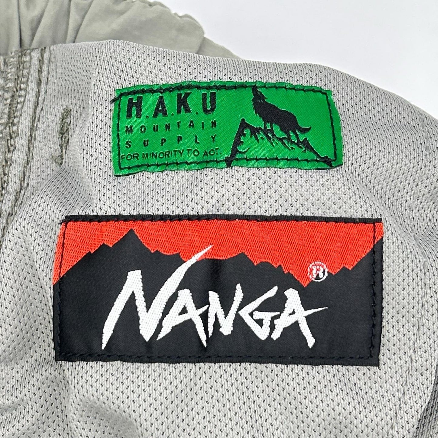 NANGA x H.A.K.U Khaki Mesh Pocket BIKU TROUSERS Size S