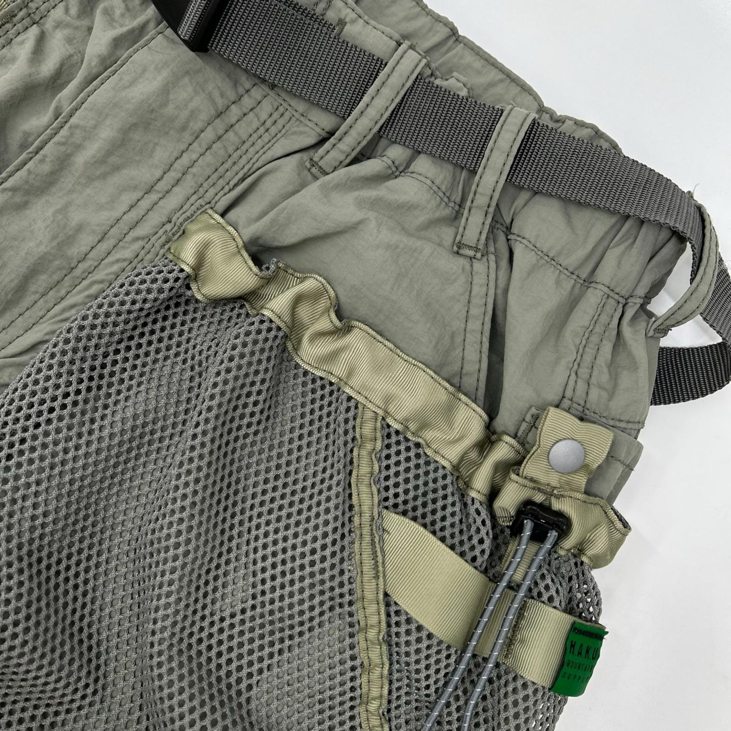 NANGA x H.A.K.U Khaki Mesh Pocket BIKU TROUSERS Size S