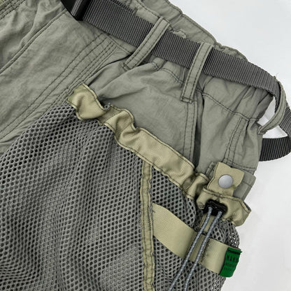 NANGA x H.A.K.U Khaki Mesh Pocket BIKU TROUSERS Size S