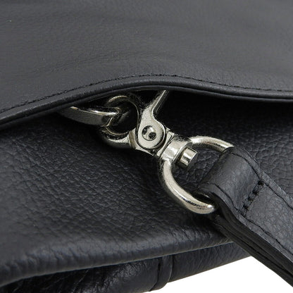 JAL PRODUCED BY MORPHO Black 2-Way Leather Shoulder Bag