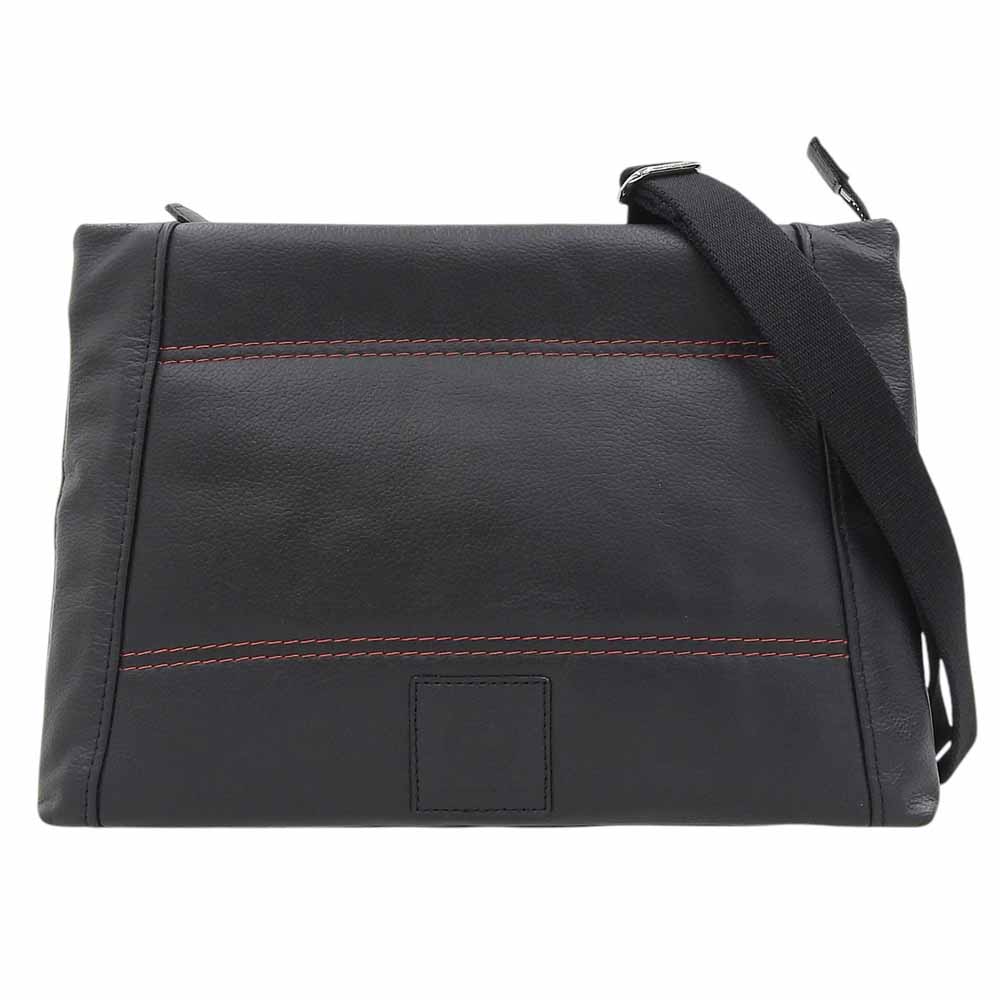 JAL PRODUCED BY MORPHO Black 2-Way Leather Shoulder Bag