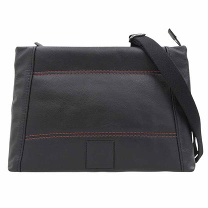 JAL PRODUCED BY MORPHO Black 2-Way Leather Shoulder Bag