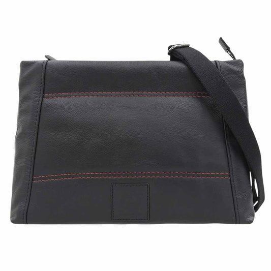 JAL PRODUCED BY MORPHO Black 2-Way Leather Shoulder Bag