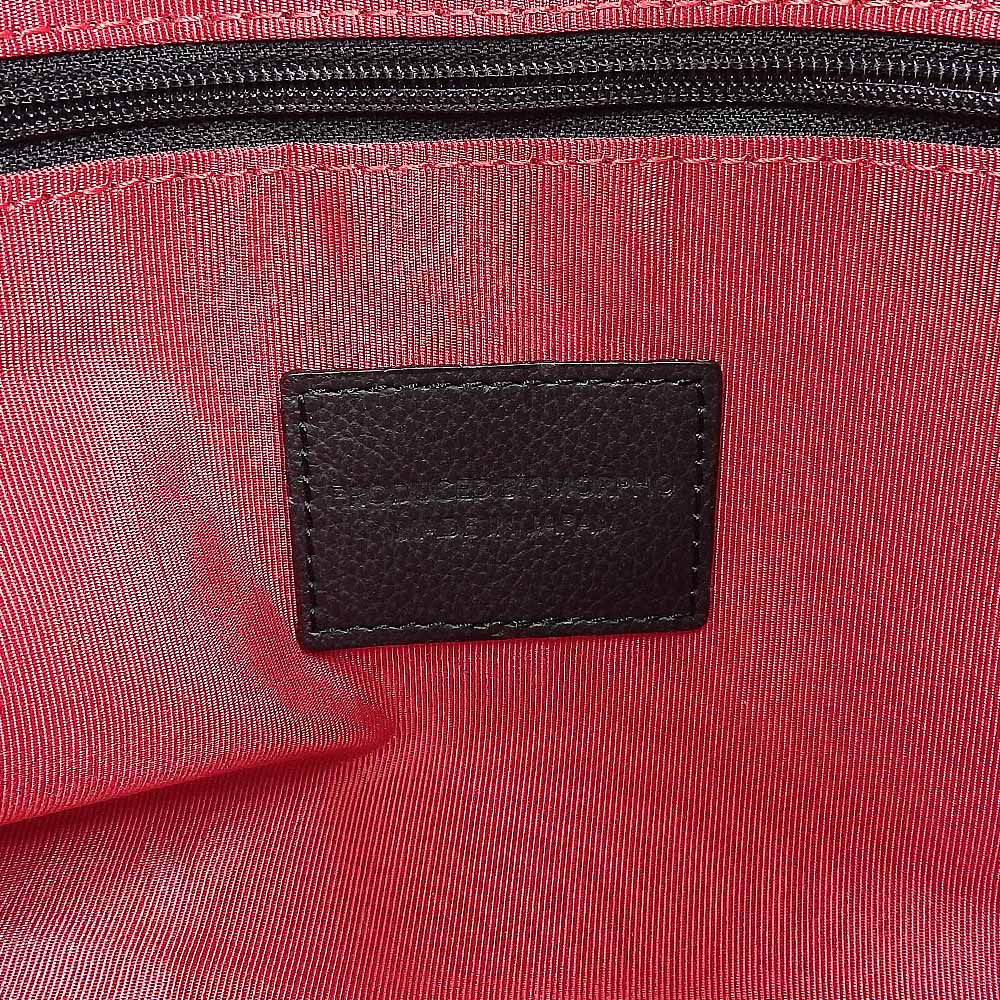 JAL PRODUCED BY MORPHO Black 2-Way Leather Shoulder Bag