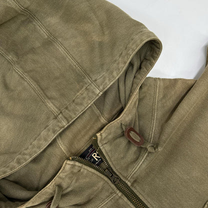 RRL 782733388001 Khaki Jacquard Knit Anorak Jacket Size L