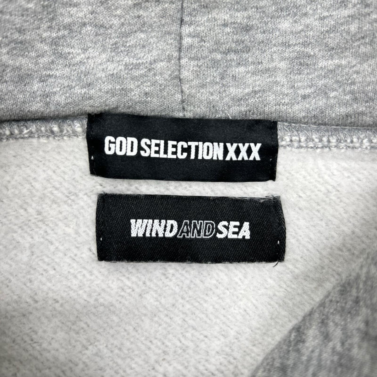 GOD SELECTION XXX ×WIND AND SEA Mosaic Logo Gray Hoodie Size M