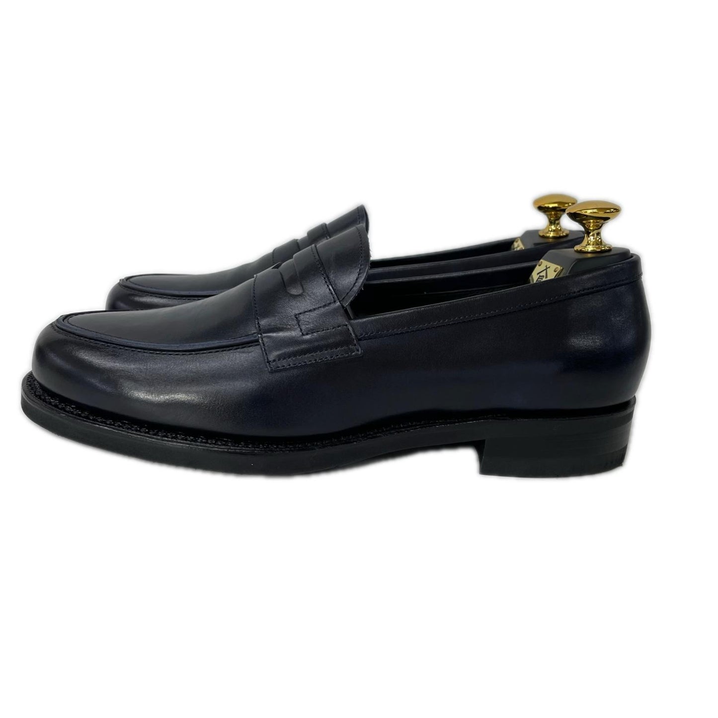 YASABURO R2013E Leather Coin Loafer Navy Size 7 1/2