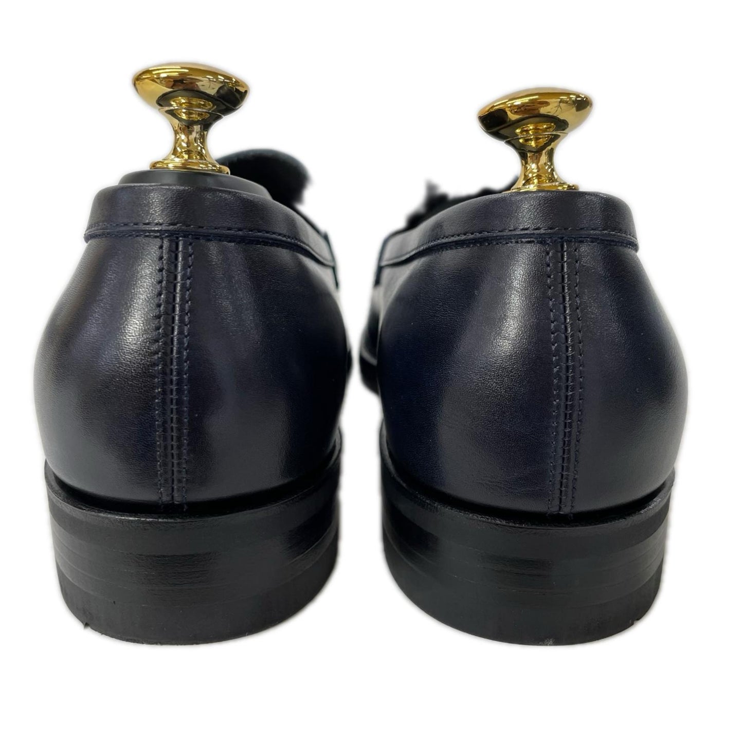 YASABURO R2013E Leather Coin Loafer Navy Size 7 1/2