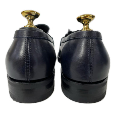 YASABURO R2013E Leather Coin Loafer Navy Size 7 1/2