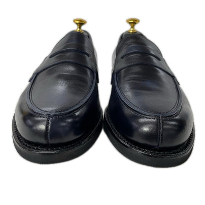 YASABURO R2013E Leather Coin Loafer Navy Size 7 1/2