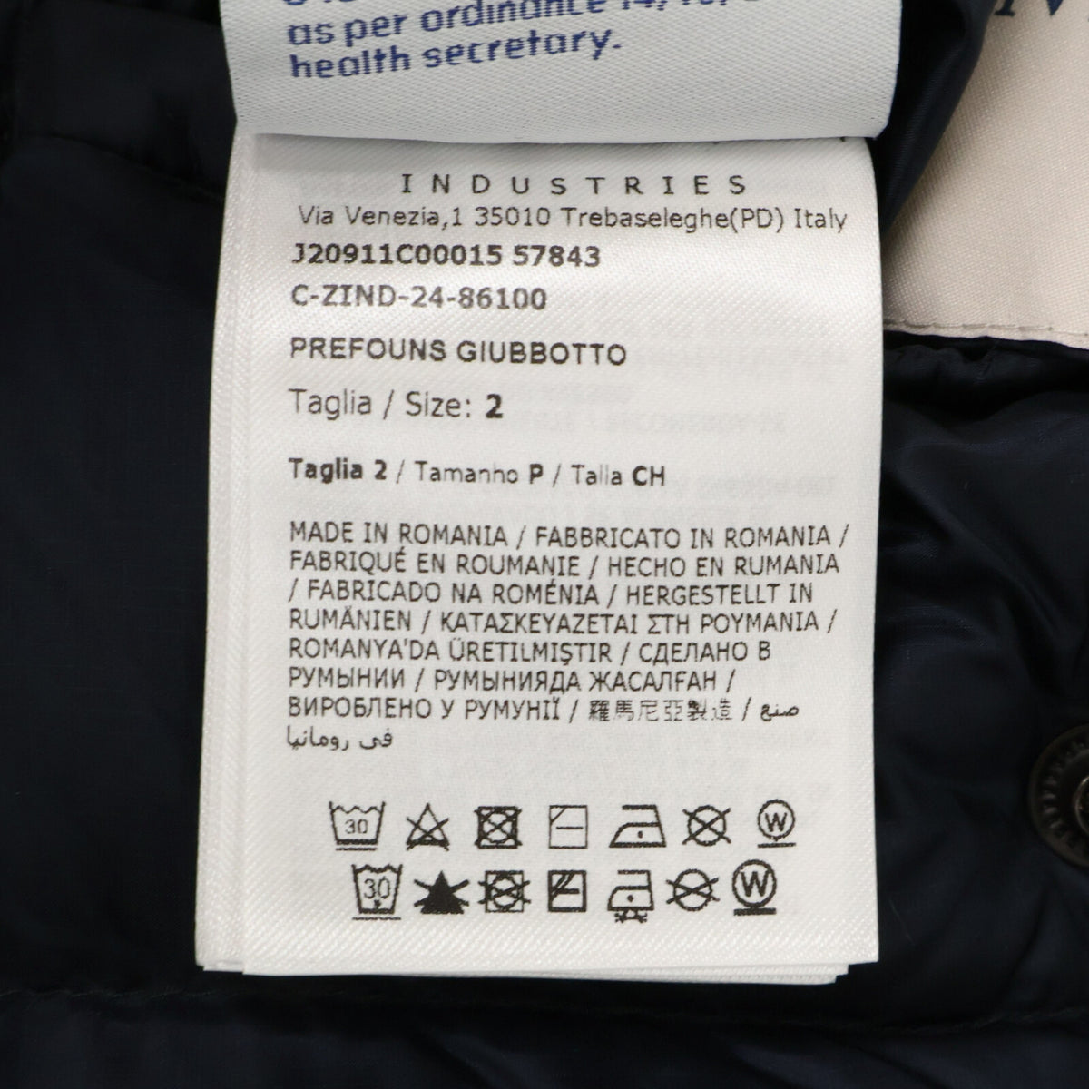 MONCLER PREFOUNS Reversible Hooded Down Jacket Navy Size 2