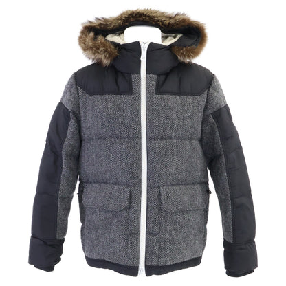 MONCLER Robert Wool Herringbone Fur Down Jacket Size 1