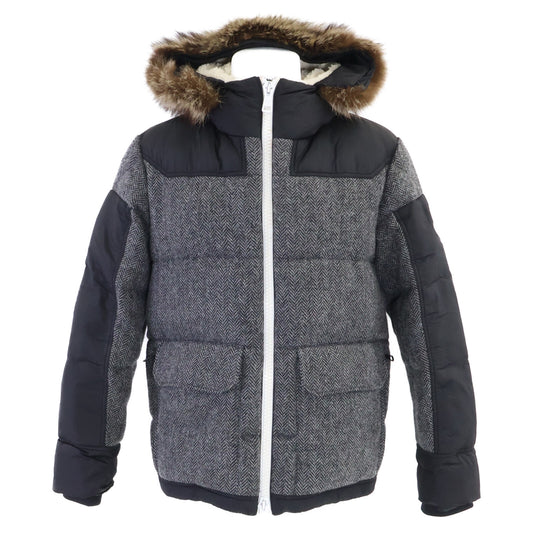 MONCLER Robert Wool Herringbone Fur Down Jacket Size 1