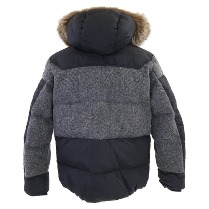 MONCLER Robert Wool Herringbone Fur Down Jacket Size 1