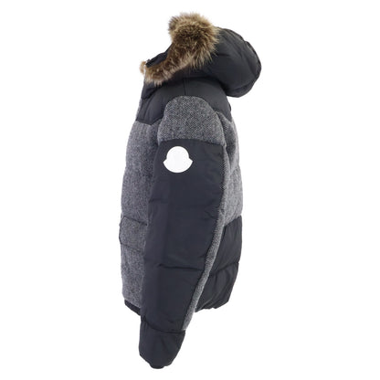 MONCLER Robert Wool Herringbone Fur Down Jacket Size 1