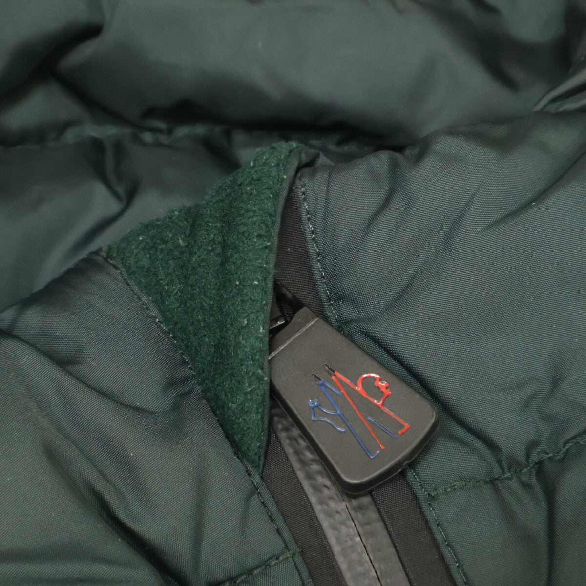 MONCLER 23AW Grenoble Fleece Hooded Down Jacket Green Size S