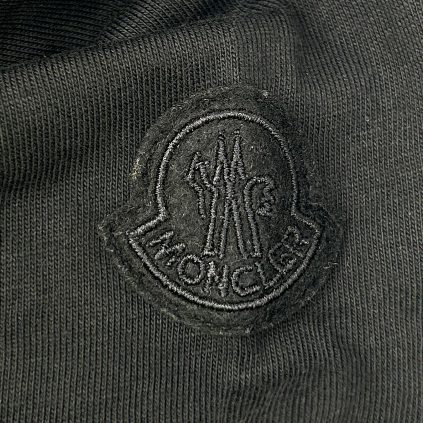 MONCLER 23' Black Paint Logo Crewneck Long Sleeve Tee Size S