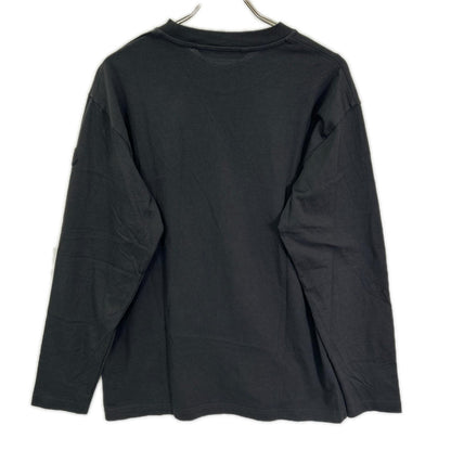 MONCLER 23' Black Paint Logo Crewneck Long Sleeve Tee Size S