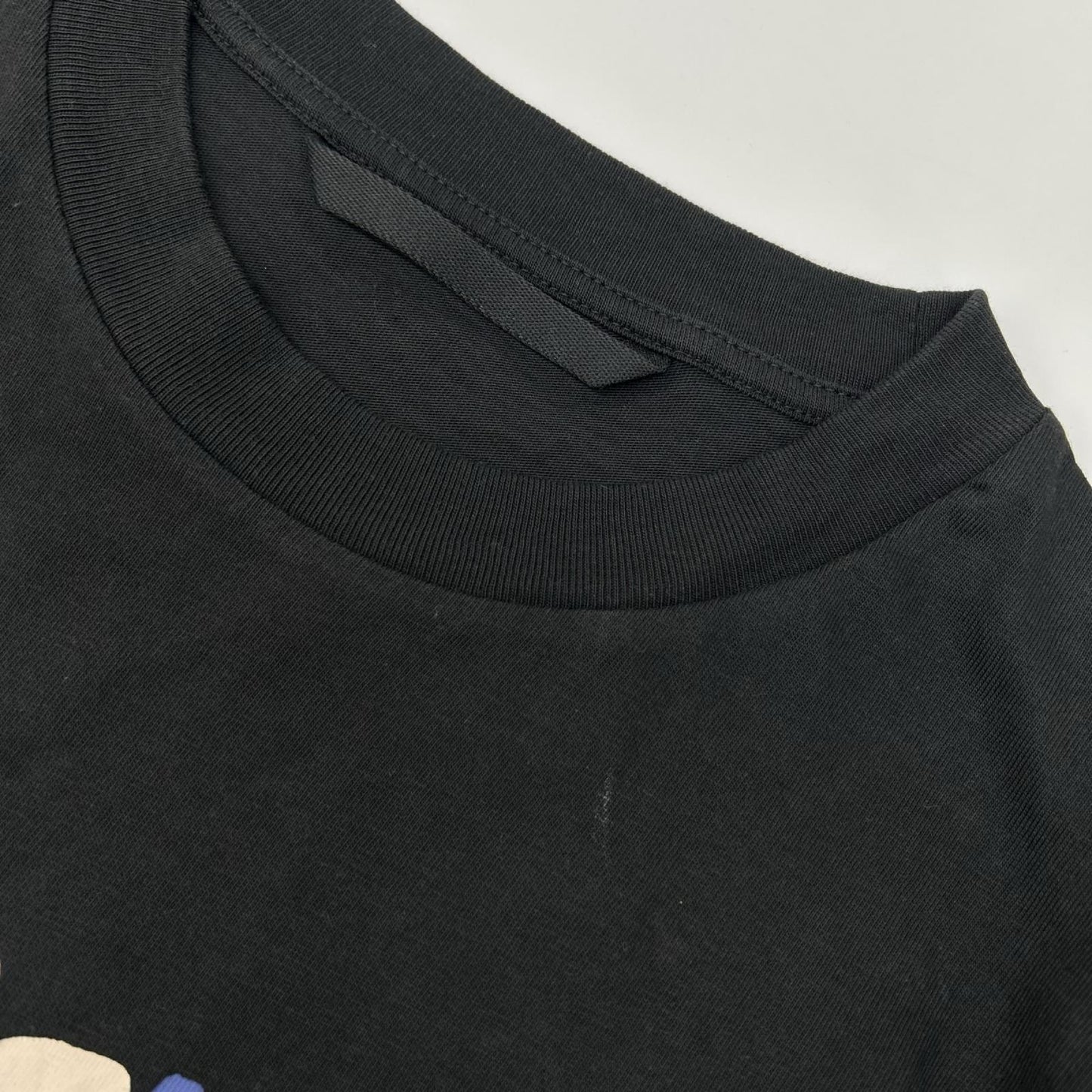 MONCLER 23' Black Paint Logo Crewneck Long Sleeve Tee Size S