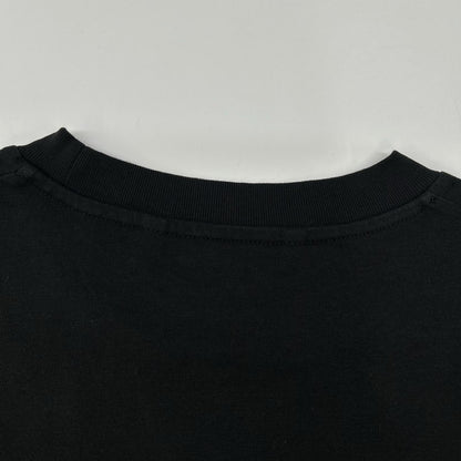 MONCLER 23' Black Paint Logo Crewneck Long Sleeve Tee Size S