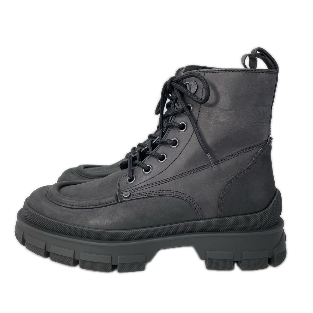 MONCLER HEVEA CITY Smooth Leather Ankle Boots Size EU 42