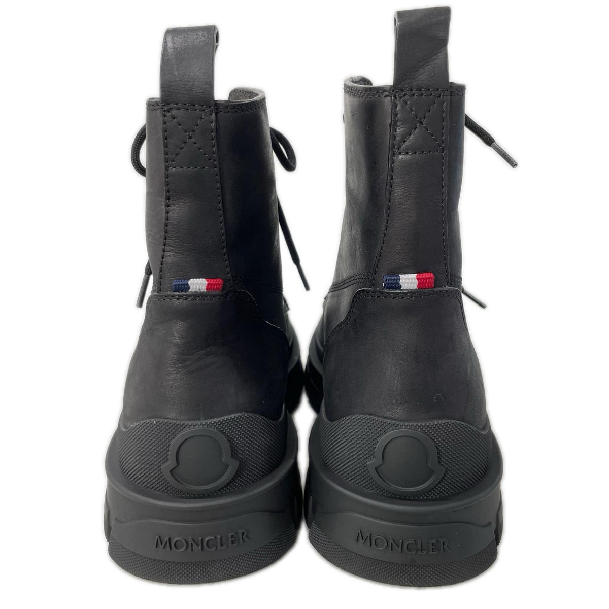 MONCLER HEVEA CITY Smooth Leather Ankle Boots Size EU 42