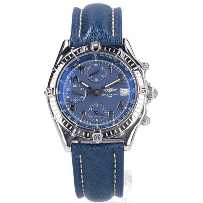 BREITLING CHRONOMAT Automatic Blue Dial Watch Blue Leather