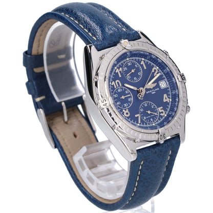 BREITLING CHRONOMAT Automatic Blue Dial Watch Blue Leather
