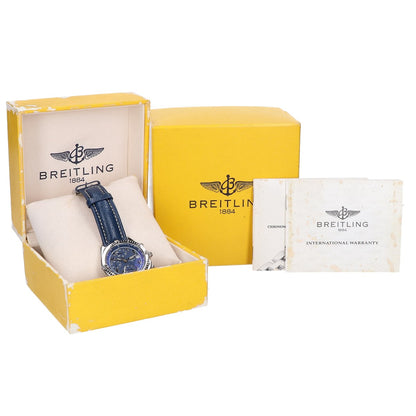 BREITLING CHRONOMAT Automatic Blue Dial Watch Blue Leather