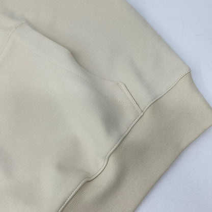 BALR. Q Series Metal Logo Cotton Blend Hoodie Beige Size M