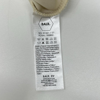 BALR. Q Series Metal Logo Cotton Blend Hoodie Beige Size M