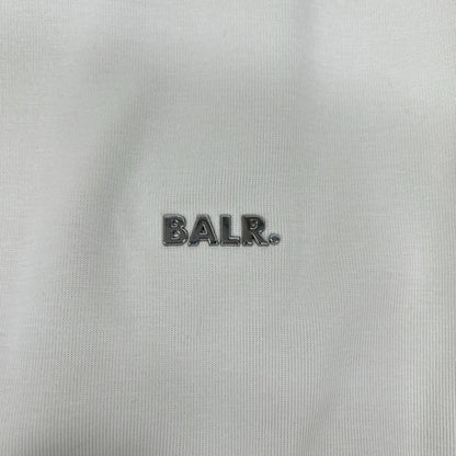 BALR. Q Series Metal Logo Cotton Blend Hoodie Beige Size M