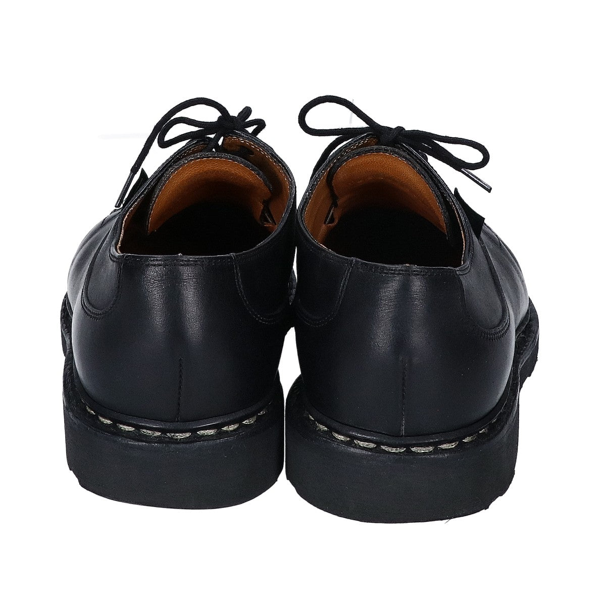 Paraboot Avignon U-Tip Derby Leather Shoes Black Boots Size 6