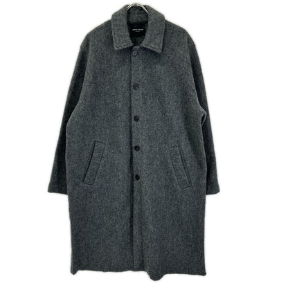 ROBERTO COLLINA Wool Boucle Balmacaan Coat Gray Size 50