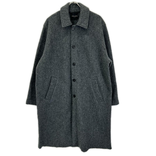 ROBERTO COLLINA Wool Boucle Balmacaan Coat Gray Size 50