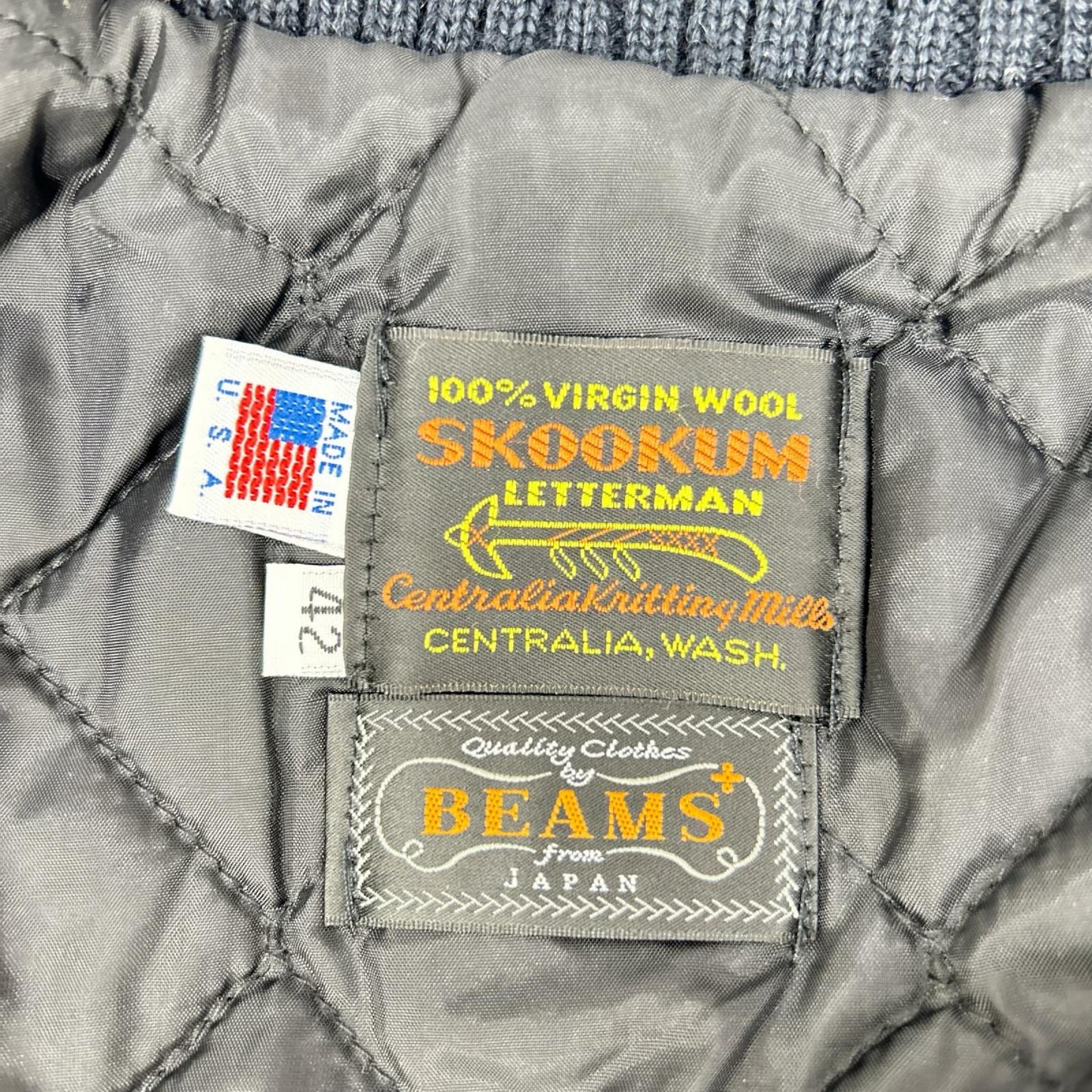 BEAMS x Skookum Wool Leather Varsity Jacket Multi Size 42