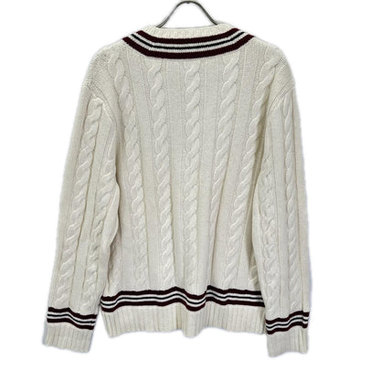 POLObyRalphLauren Skull Cotton Knit Top White Polo Size LG